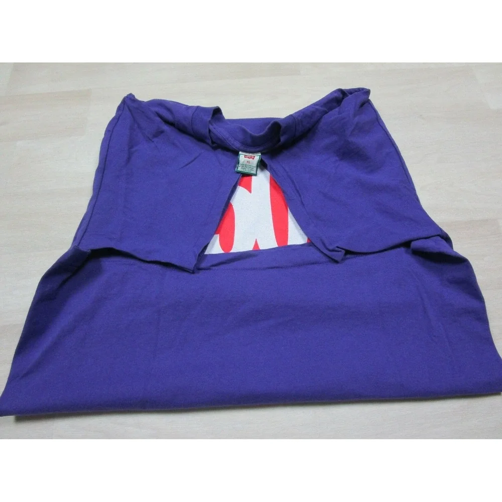 Vintage 1992 Levis‎ 501 T-Shirt USA Made (XL) Purple NOS No Wear Single Stitch